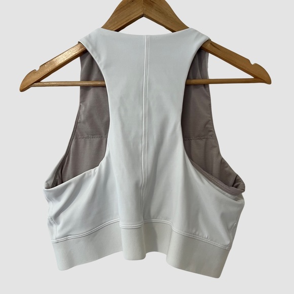 Lululemon Athletica White V-Waist Cropped Tennis Tank Top US12 - Picture 2 of 4